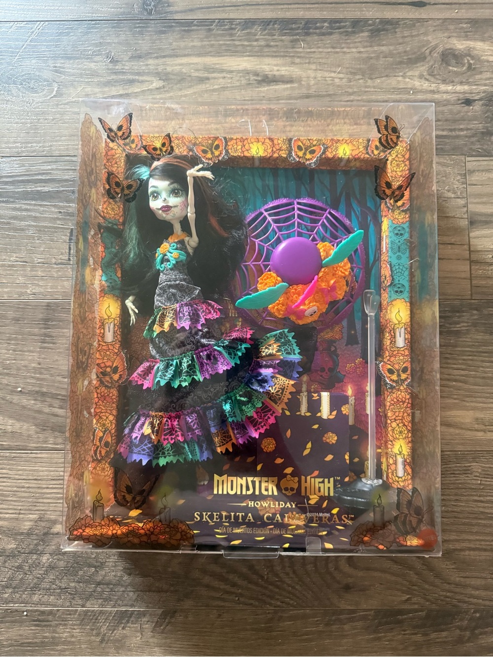 Monster High Skelita Calaveras Doll - Black, Purple, Teal, Pink, Orange